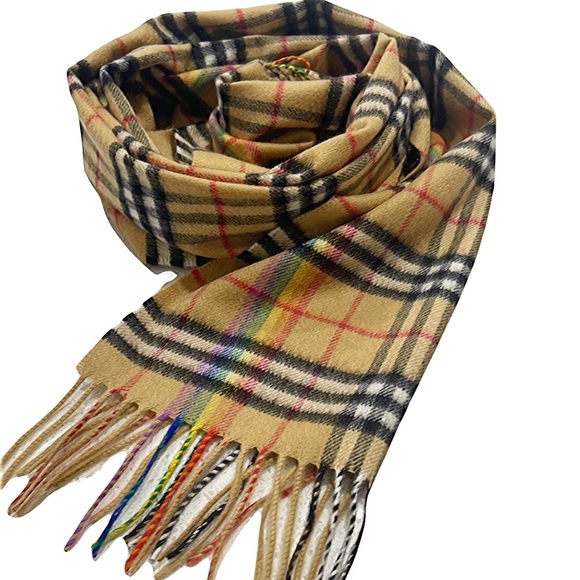 Burberry Cashmere rainbow scarf - Picture 1 of 9